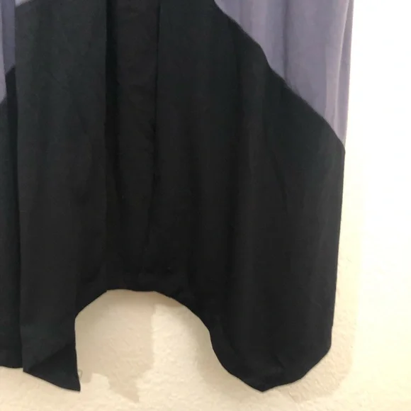 AS U WISH Medium Layered Belted Dress Colorblock Black Gray Short Sleeve NWOT - Picture 15 of 16